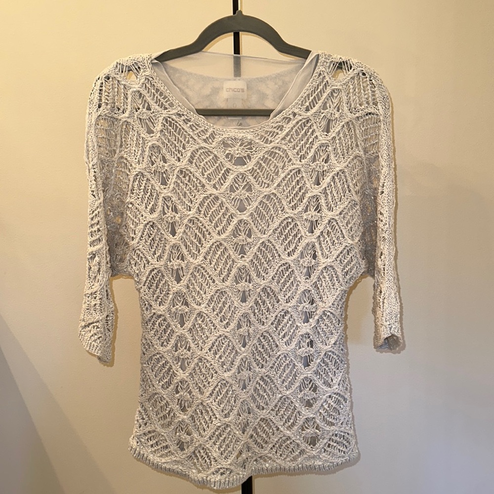 Size 0 - Chico’s light gray sheer sweater